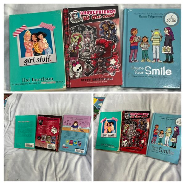 3 chapterbooks MonsterHigh Smile and Girl stuff