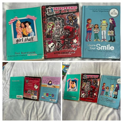 3 chapterbooks MonsterHigh Smile and Girl stuff