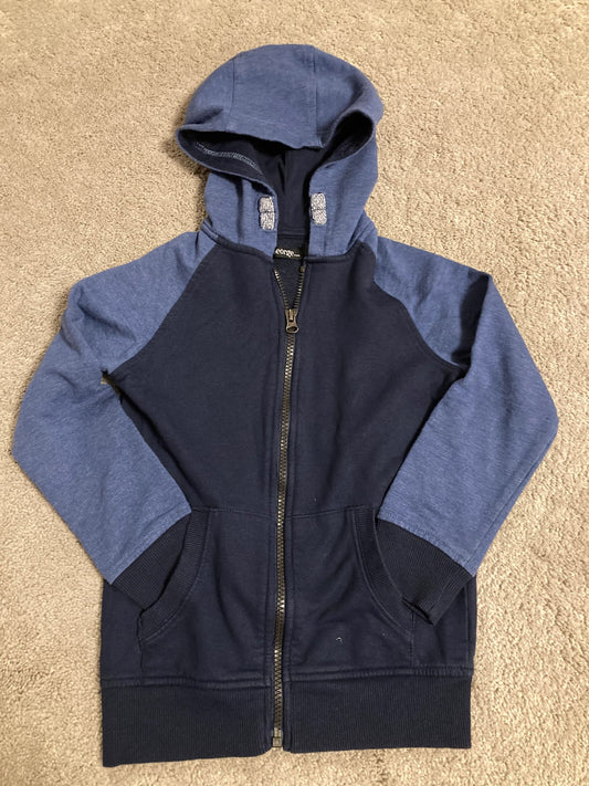 Blue Zip Front Hoodie - George size S (6), Kids 6/6X (extra small)