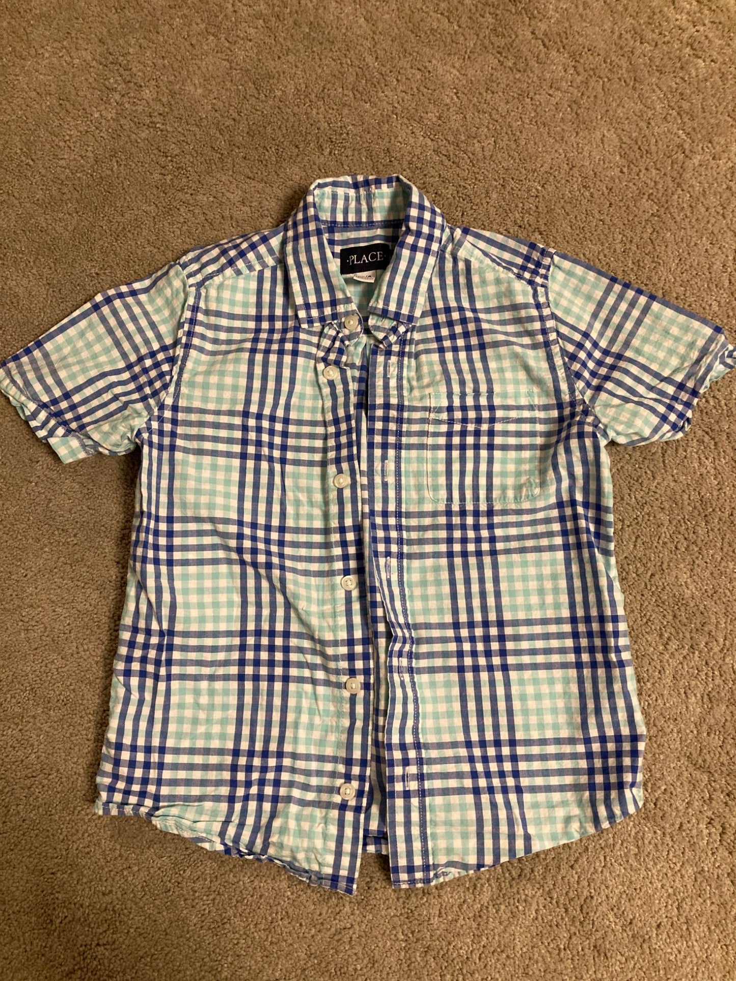 Plaid Short Sleeve - Children’s Place M (7/8), Kids 7 & 8 (small)