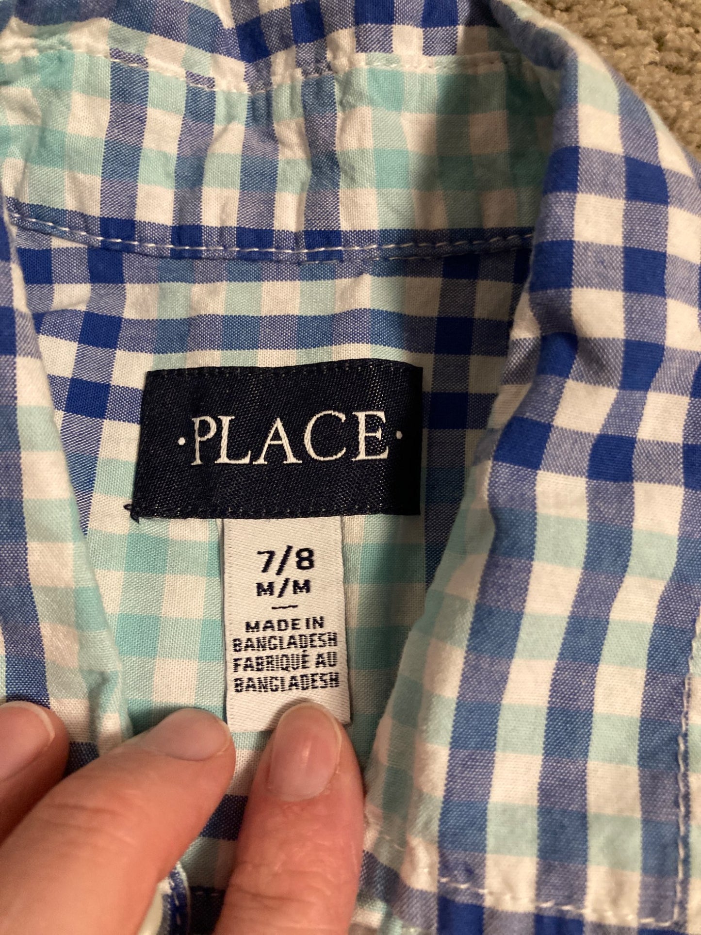 Plaid Short Sleeve - Children’s Place M (7/8), Kids 7 & 8 (small)