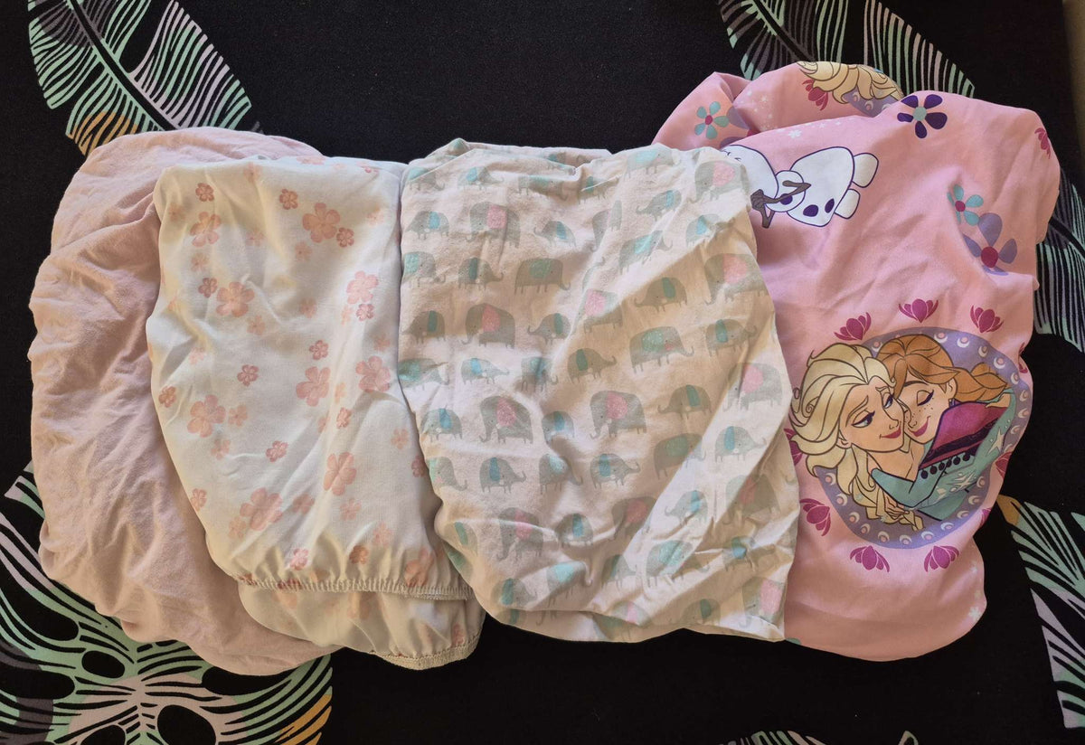 Girls 4-Pack Crib Fitted Sheets