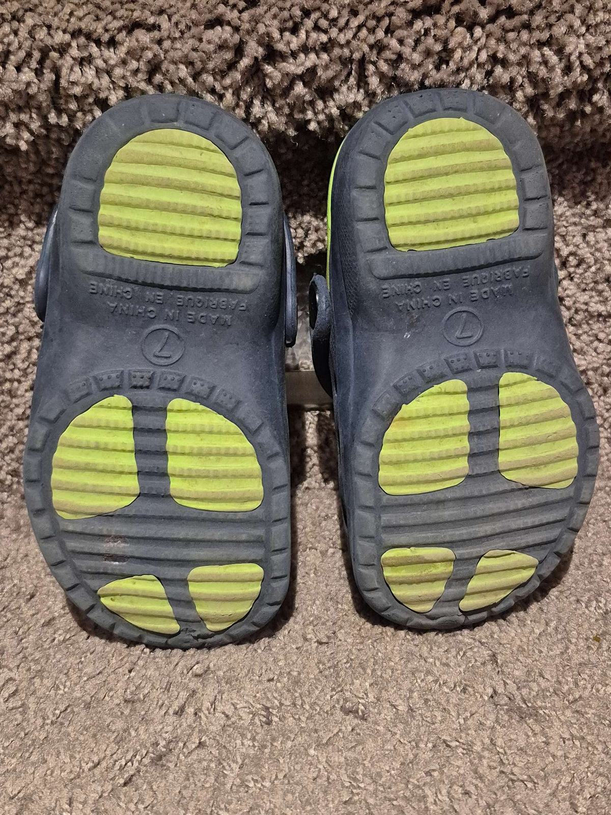 Blue and Green Crocs-Style Slip-On Sandals - Size 7T, Shoes 7 (Walkers:12-24 mth)