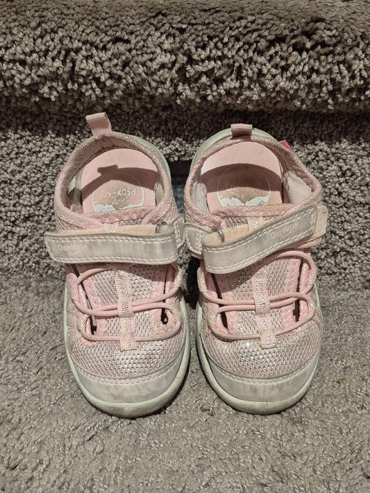 Pink Glitter Closed-Toe Sandals - Size 7T, Shoes 7 (Walkers:12-24 mth)