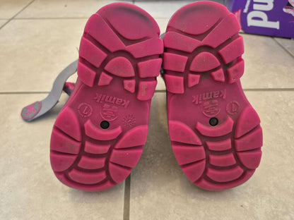 Kamik Snowbug 3 Pink & Grey Winter Boots - Size 7T, Shoes 7 (Walkers:12-24 mth)