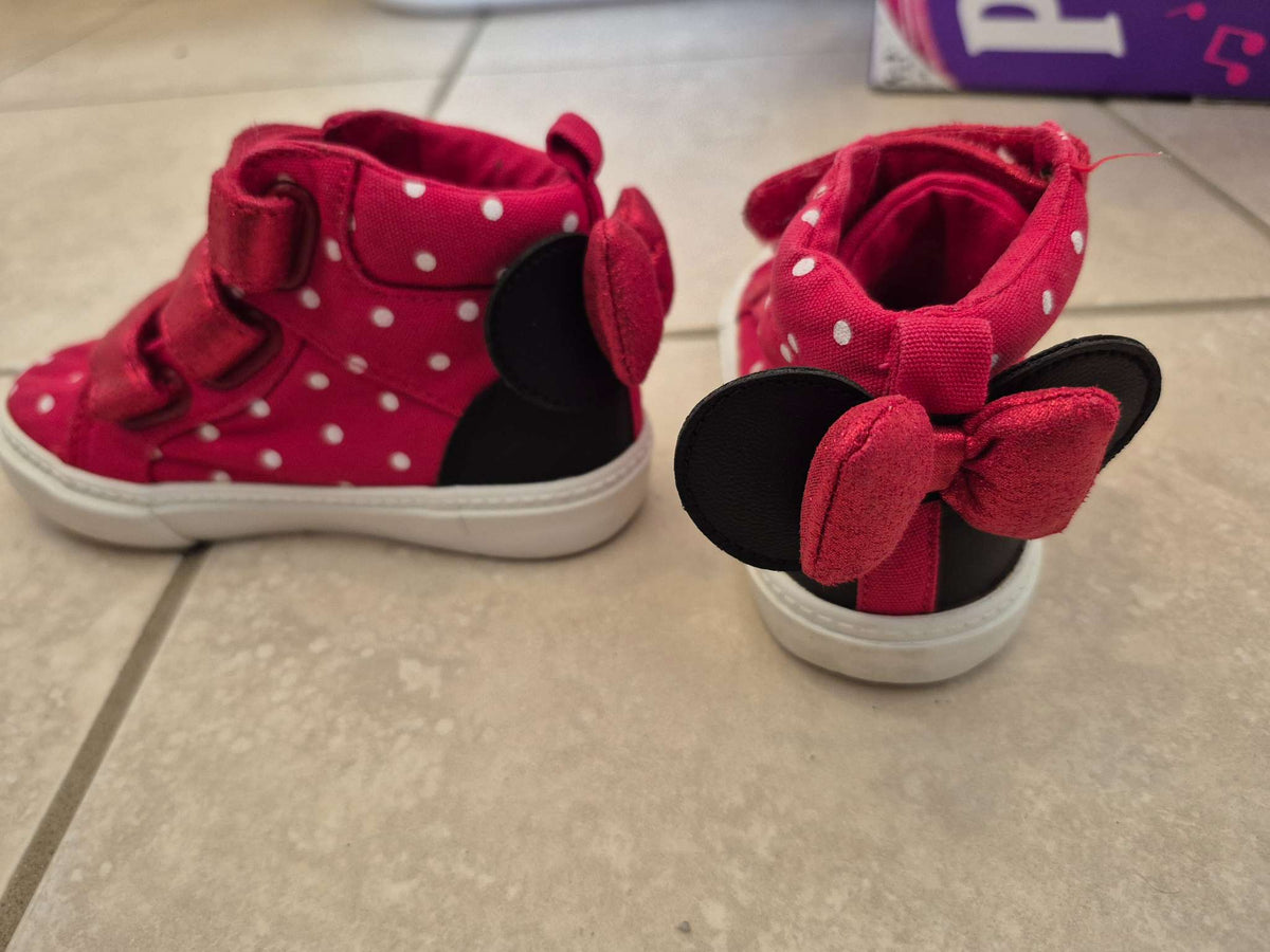 babyGap x Disney Minnie Mouse Polka Dot Hi-Tops - Size 7T, Shoes 7 (Walkers:12-24 mth)