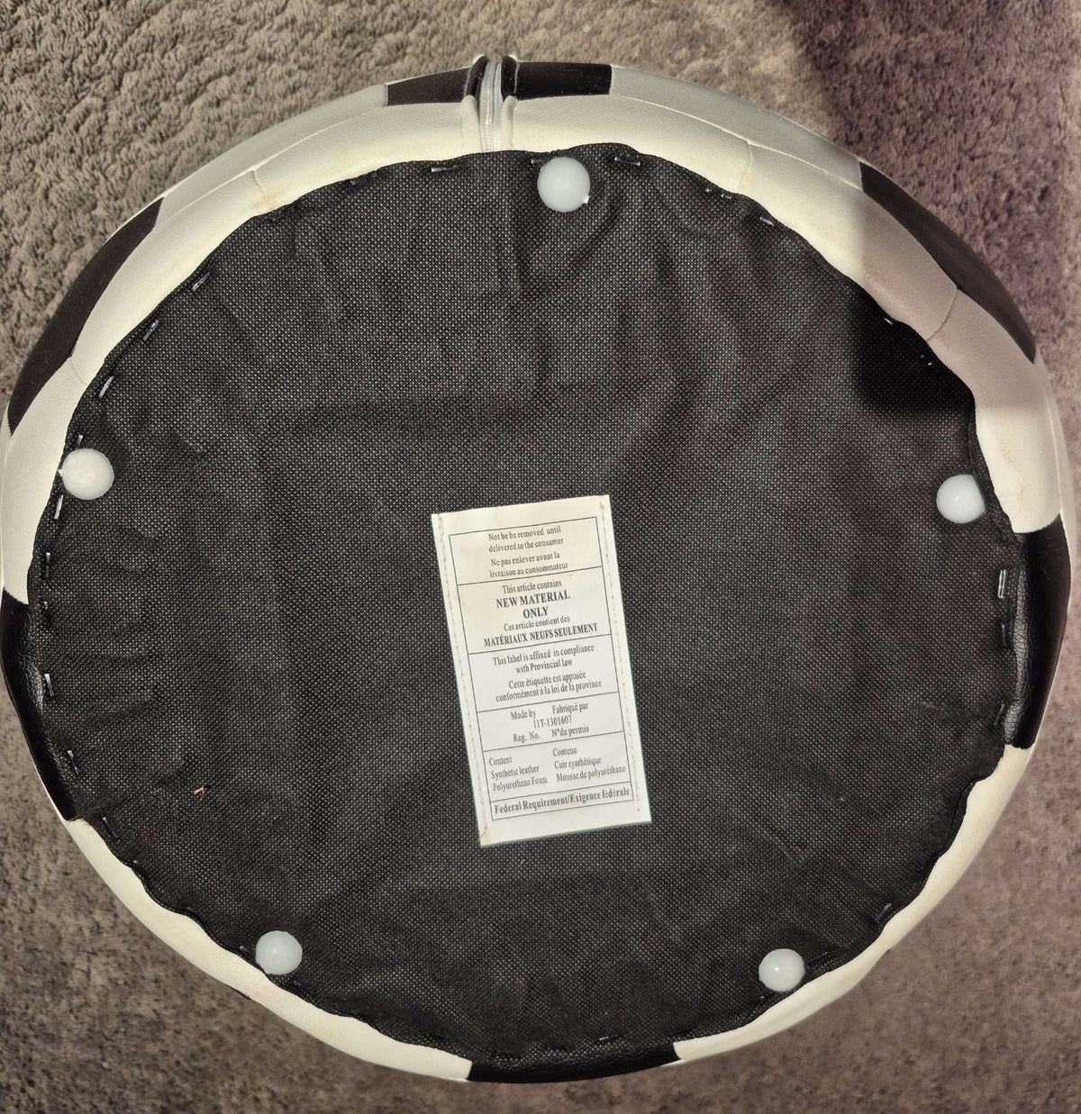 2-Piece Faux Leather Soccer Ball Toddler Armchair & Footrest Set