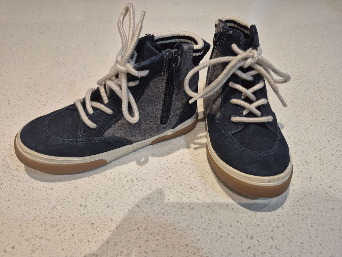Old Navy Navy & Grey High-Top Sneakers - Size 8T, Shoes 8 (Toddler:2-4yr)
