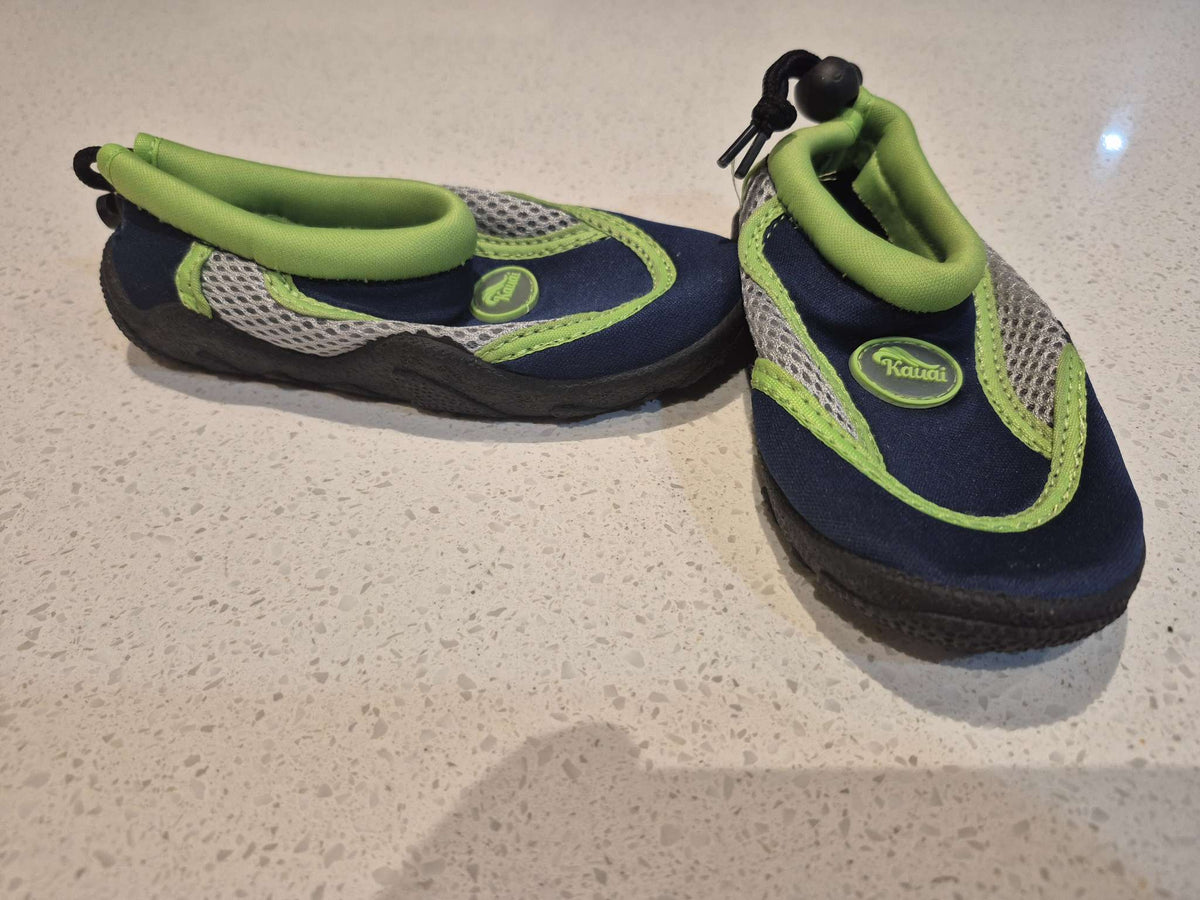 Kauai Blue & Lime Green Toddler Water Shoes - Size 8T, Shoes 8 (Toddler:2-4yr)