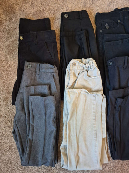 Boys Size 8 Dress/Uniform Pants - 8-Piece Multi Lot, Kids 8