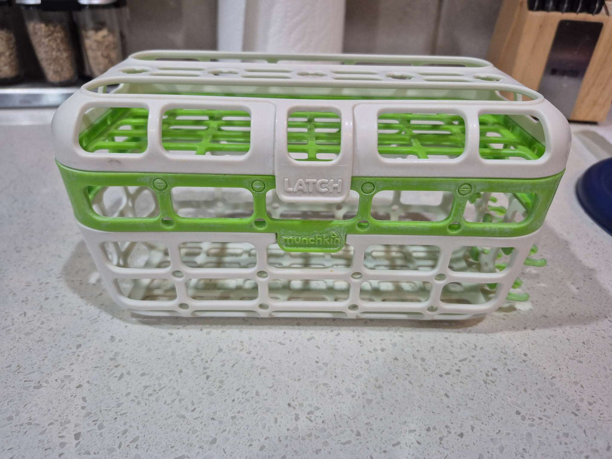 Munchkin Dishwasher Basket for Baby Bottle Parts - Green/White