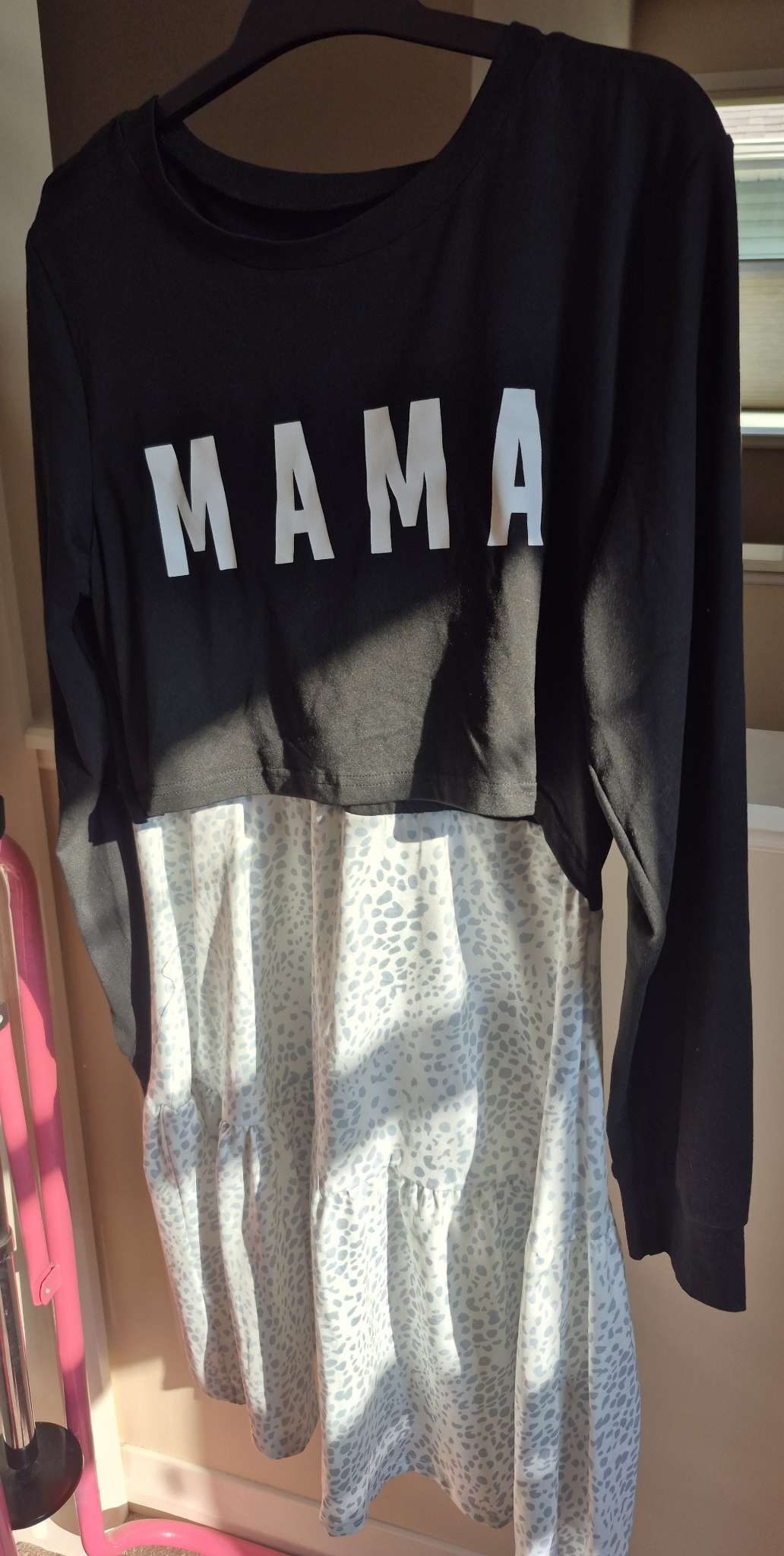 MAMA Long Sleeve Nursing Dress - Size M, Maternity M (8-10)