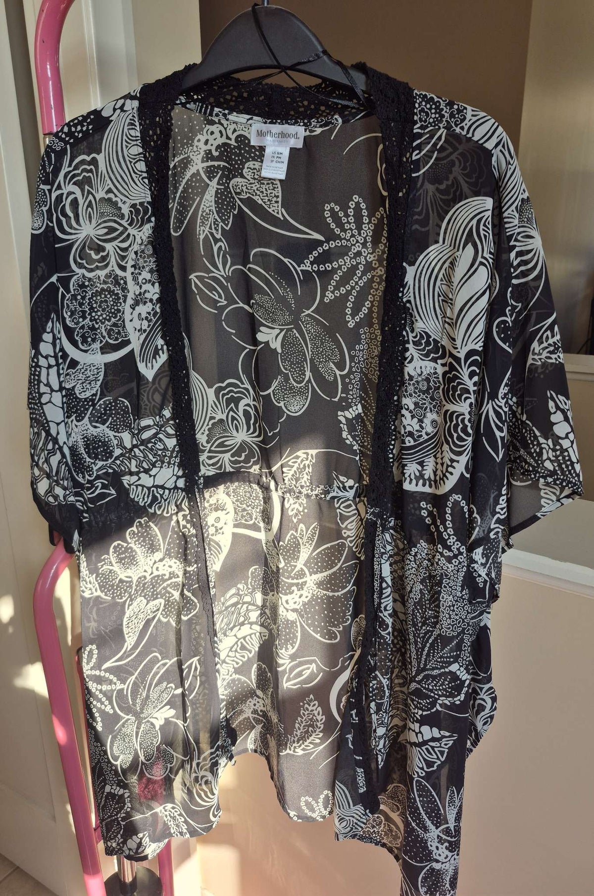 Floral Chiffon Kimono Cardigan - Size S/M (Fits Any Size), Maternity S (4-6)