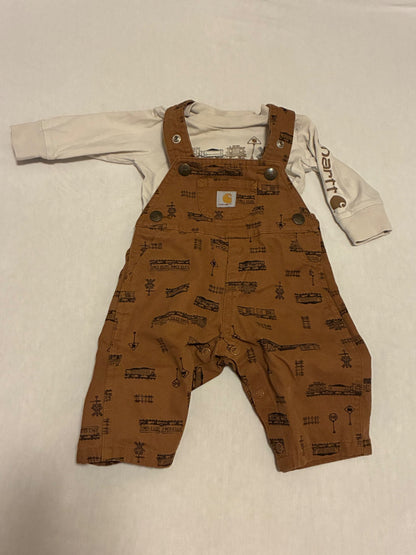 Carhartt Train Overall Outfit, Kids 3 Month (0-3M)