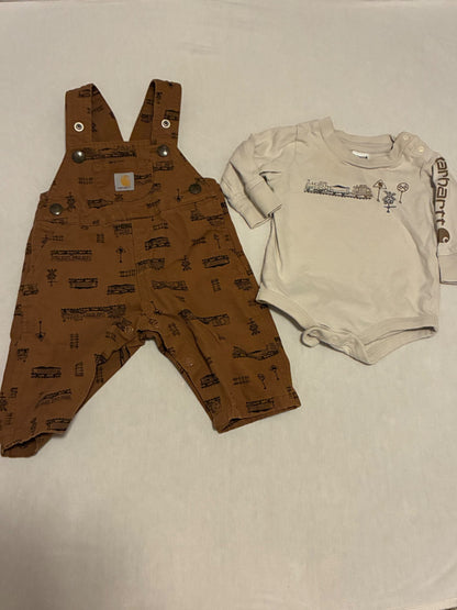 Carhartt Train Overall Outfit, Kids 3 Month (0-3M)