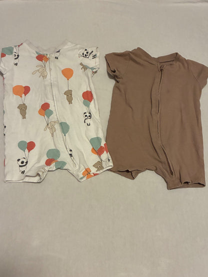 Set of 2 H&M Short Sleeve/Shorts Rompers , Kids 3 Month (0-3M)