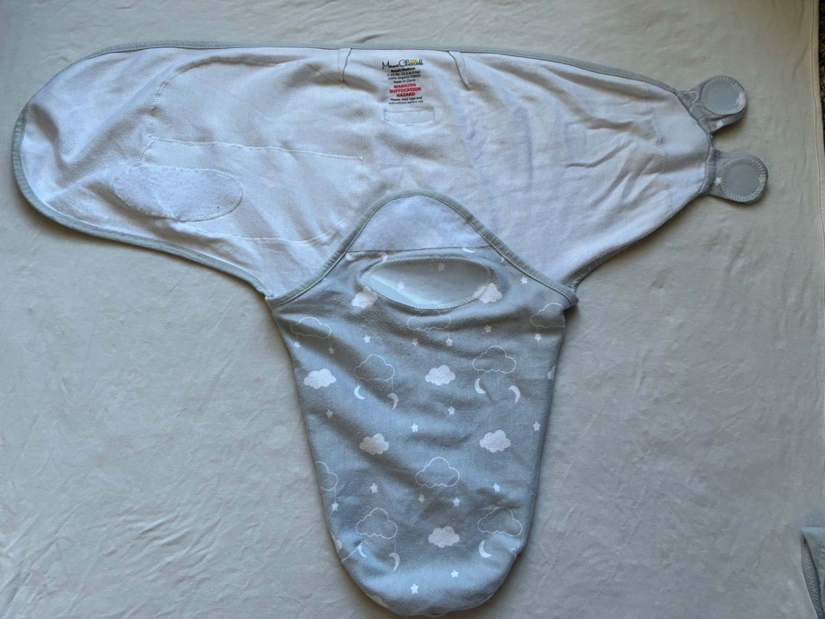 2 small/med (0-3m) Mama Cheetah Velcro swaddles, 0-6 Months (Small)