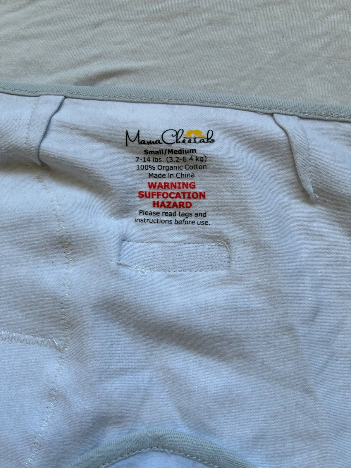 2 small/med (0-3m) Mama Cheetah Velcro swaddles, 0-6 Months (Small)