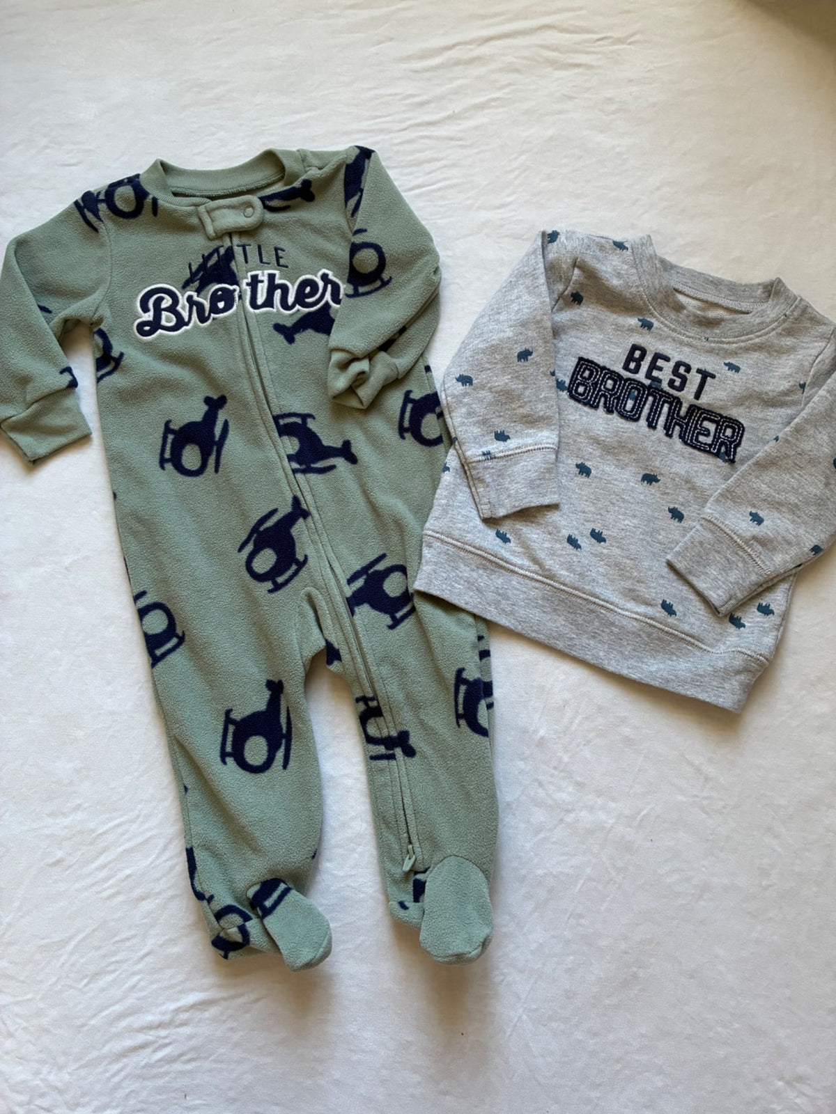 “Brother” Fleece Onesie and Sweater, 6month , Kids 6 Month (3-6M)