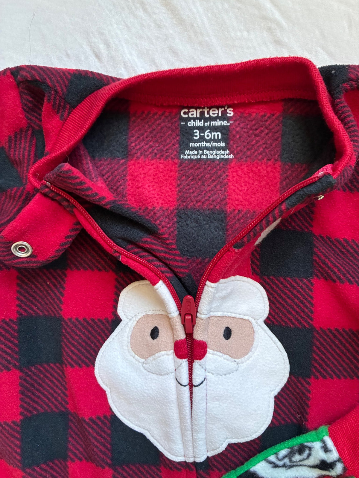 3 Warm Christmas Footed Onesies, 3-6 months , Kids 6 Month (3-6M)
