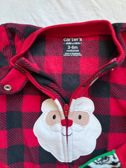 3 Warm Christmas Footed Onesies, 3-6 months , Kids 6 Month (3-6M)