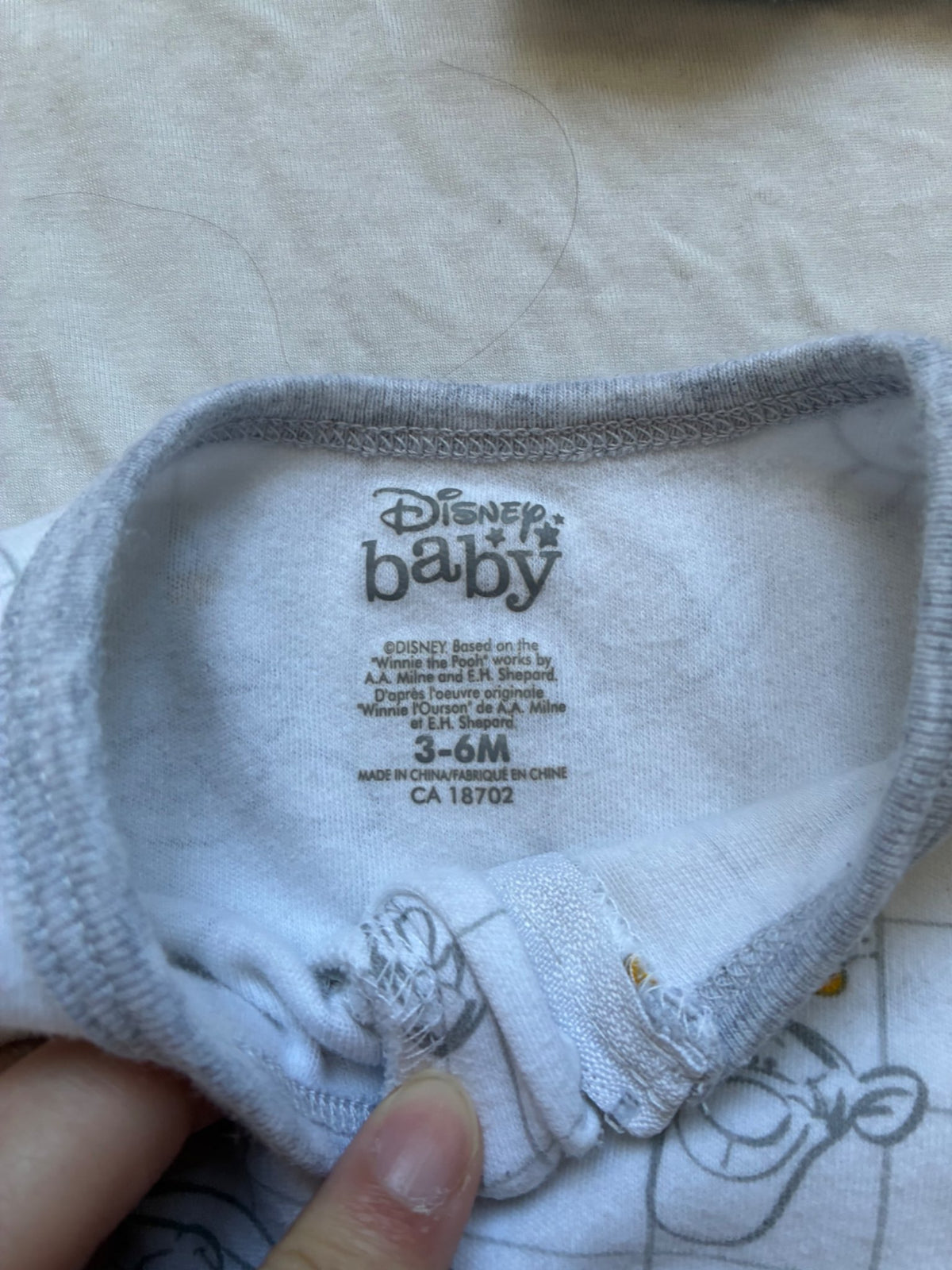 Set of 2 Winnie the Pooh Footed Onesies, 3-6 months, Kids 6 Month (3-6M)