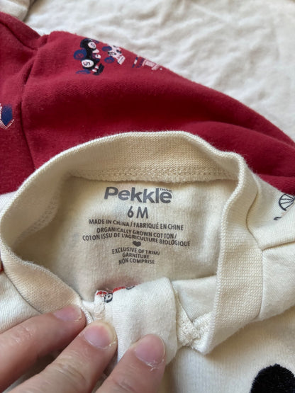 3 Pekkle 6 month footed sleepers, Kids 6 Month (3-6M)