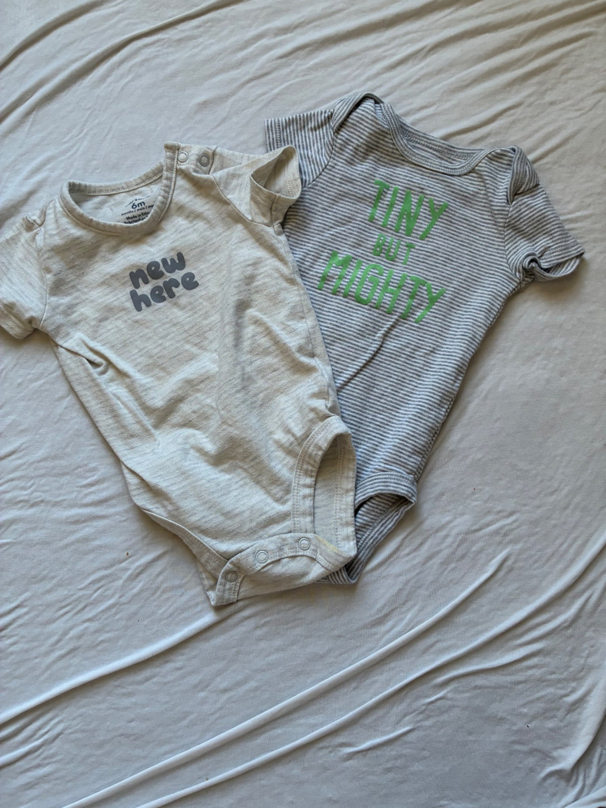 2 Carters 6 month striped onesies , Kids 6 Month (3-6M)