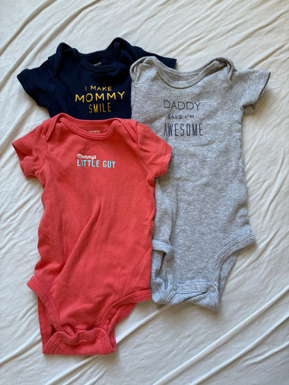Set of 3 Carters 6 month onesies, Kids 6 Month (3-6M)