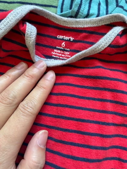 Set of 3 Striped Carter’s 6 month onesies , Kids 6 Month (3-6M)