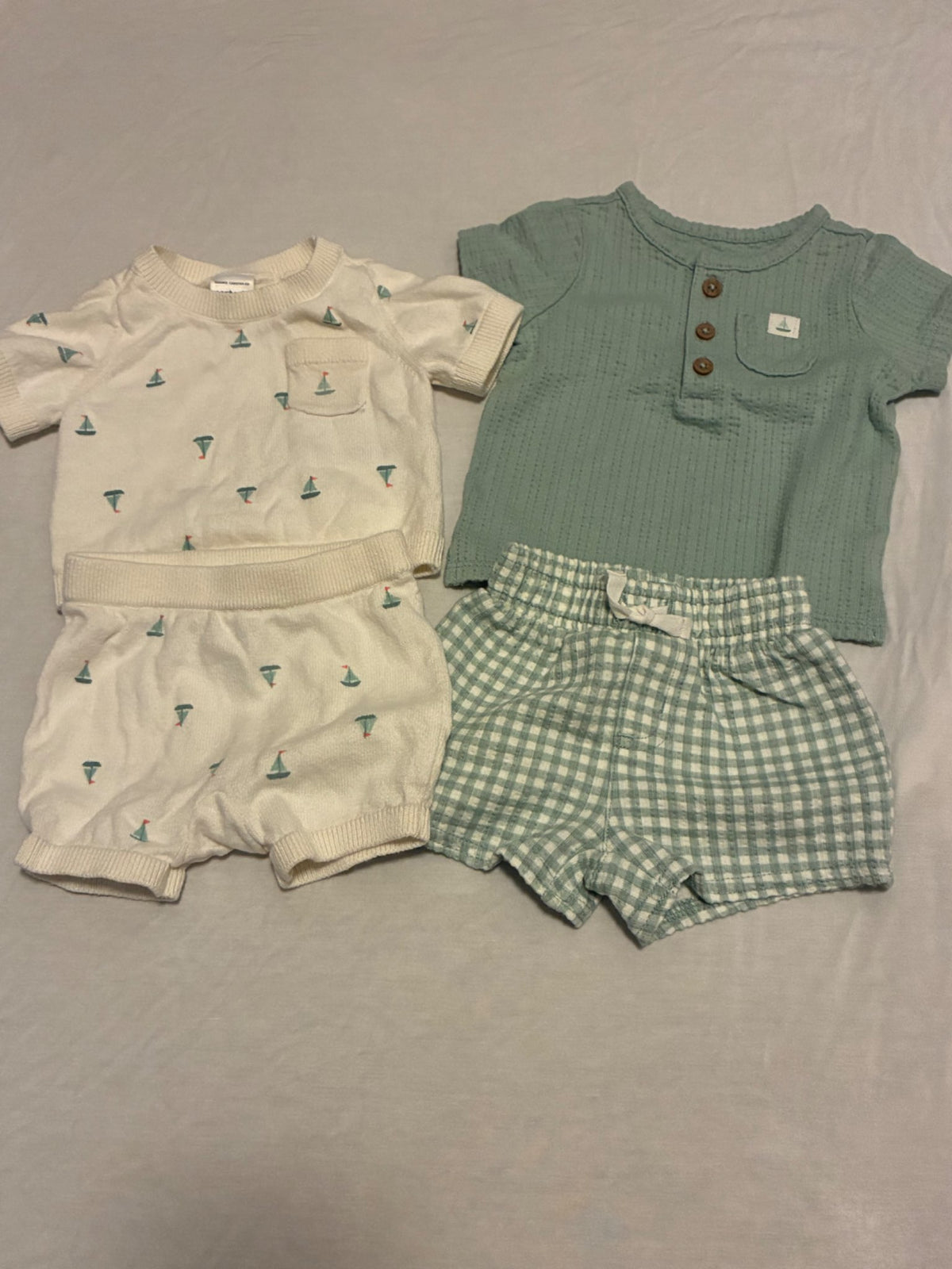 Two Newborn Shorts+Shirt Outfits , Kids Newborn