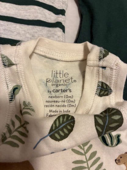 Set of 3 EUC Carter’s Little Planet Sleeveless Bodysuits, Kids Newborn