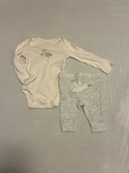 NB Stork Outfit, long sleeve , Kids Newborn