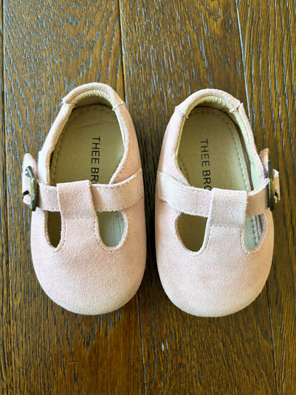 Pink suede baby shoes , Shoes 3 (Baby: 0-12 mth)
