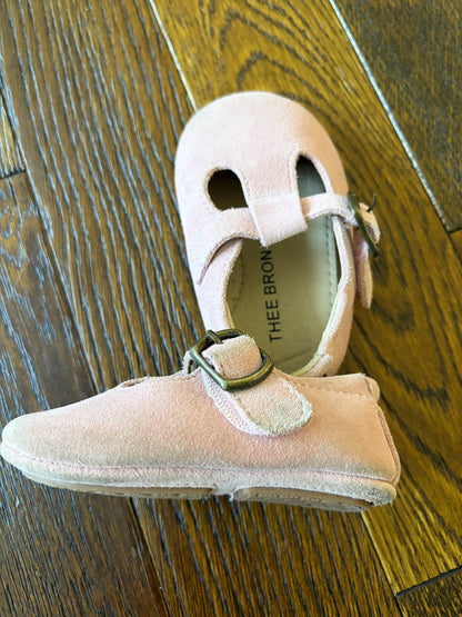 Pink suede baby shoes , Shoes 3 (Baby: 0-12 mth)