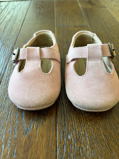 Pink suede baby shoes , Shoes 3 (Baby: 0-12 mth)