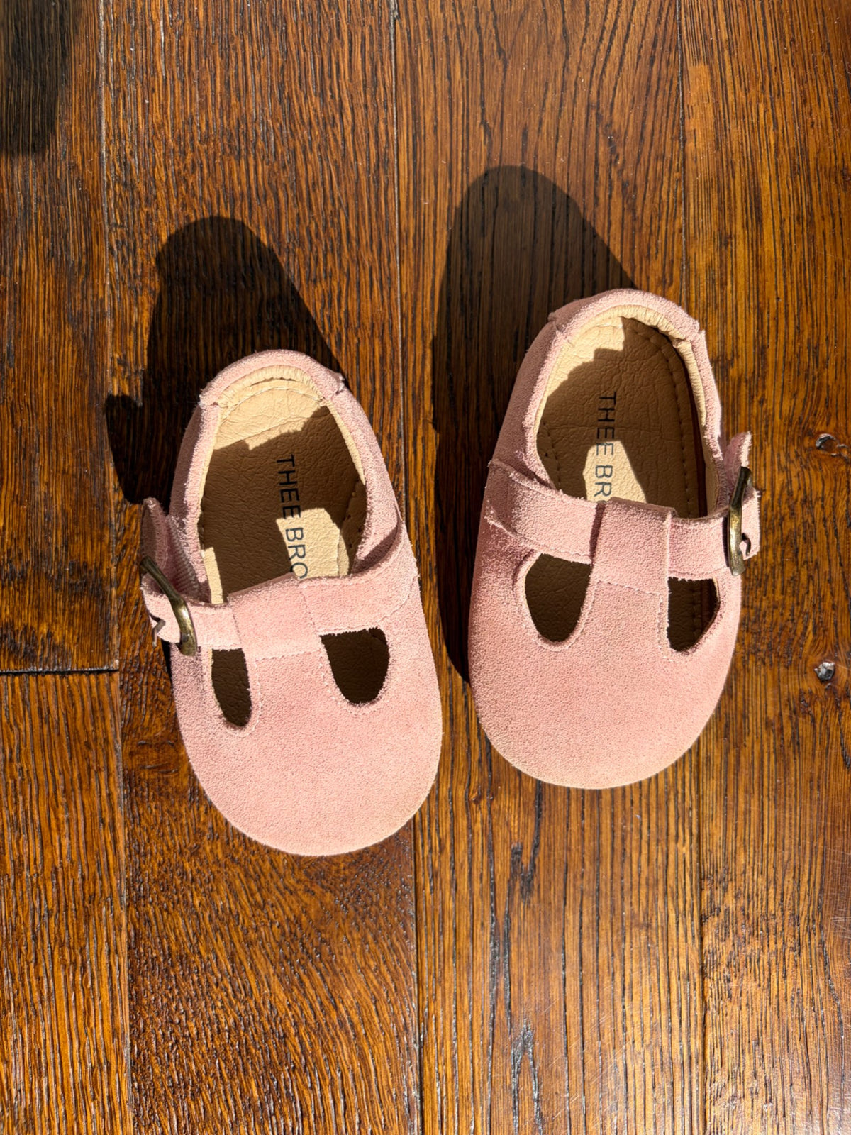 Pink suede baby shoes , Shoes 3 (Baby: 0-12 mth)
