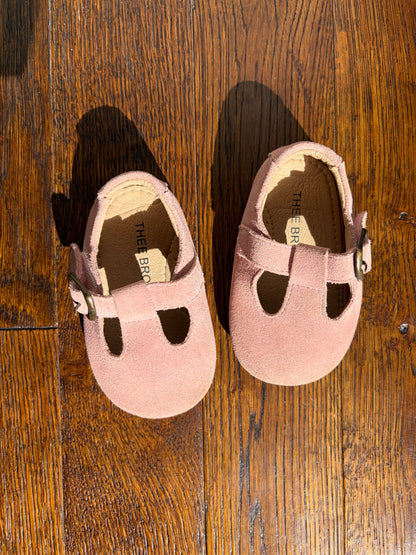 Pink suede baby shoes , Shoes 3 (Baby: 0-12 mth)