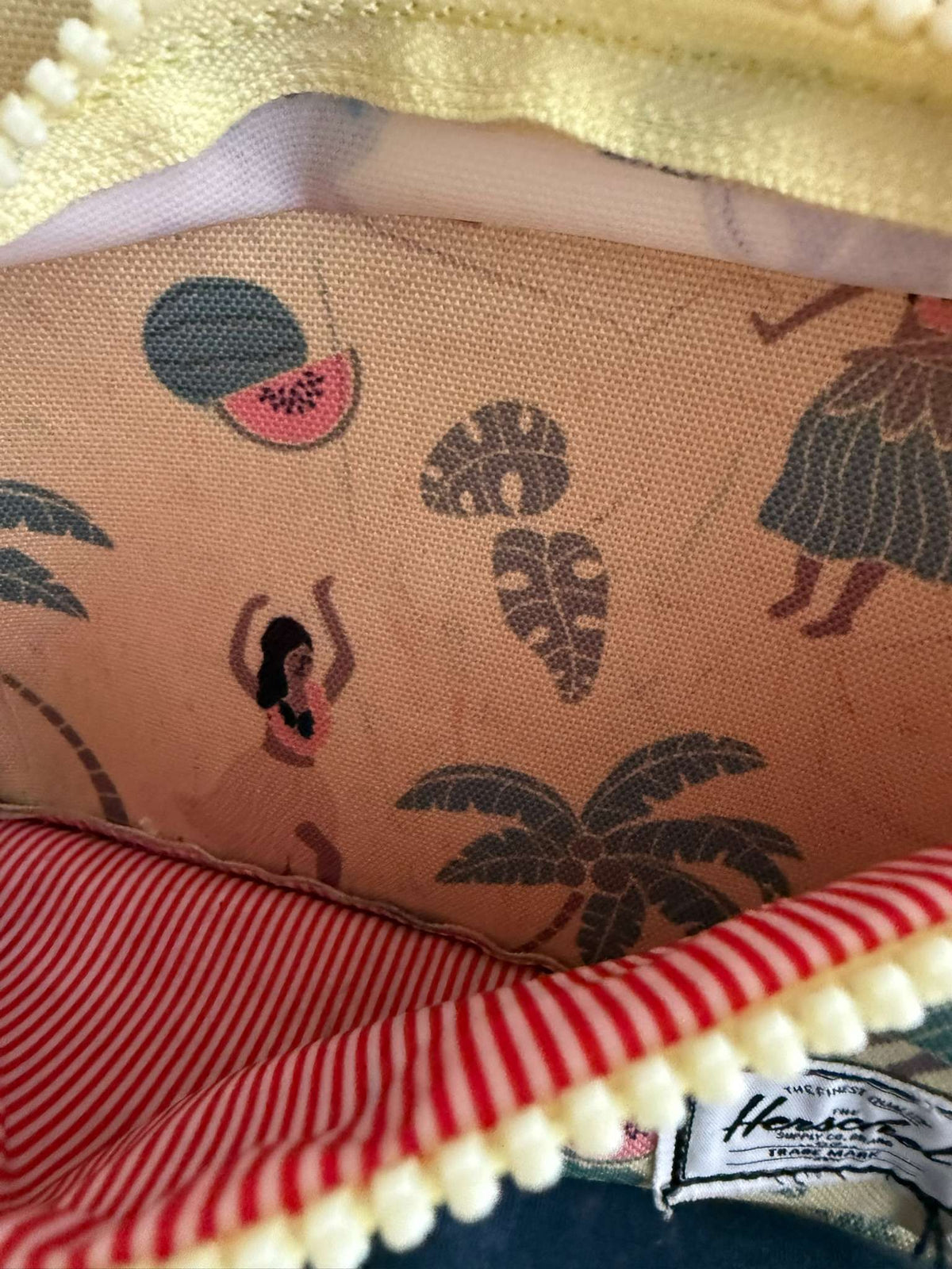 Yellow Herschel Heritage Kids Backpack with Hula Dancer print (76)