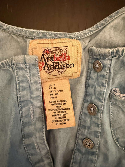 Stampede Girls Denim Dress Size 5-6 (205), Kids 5/5T