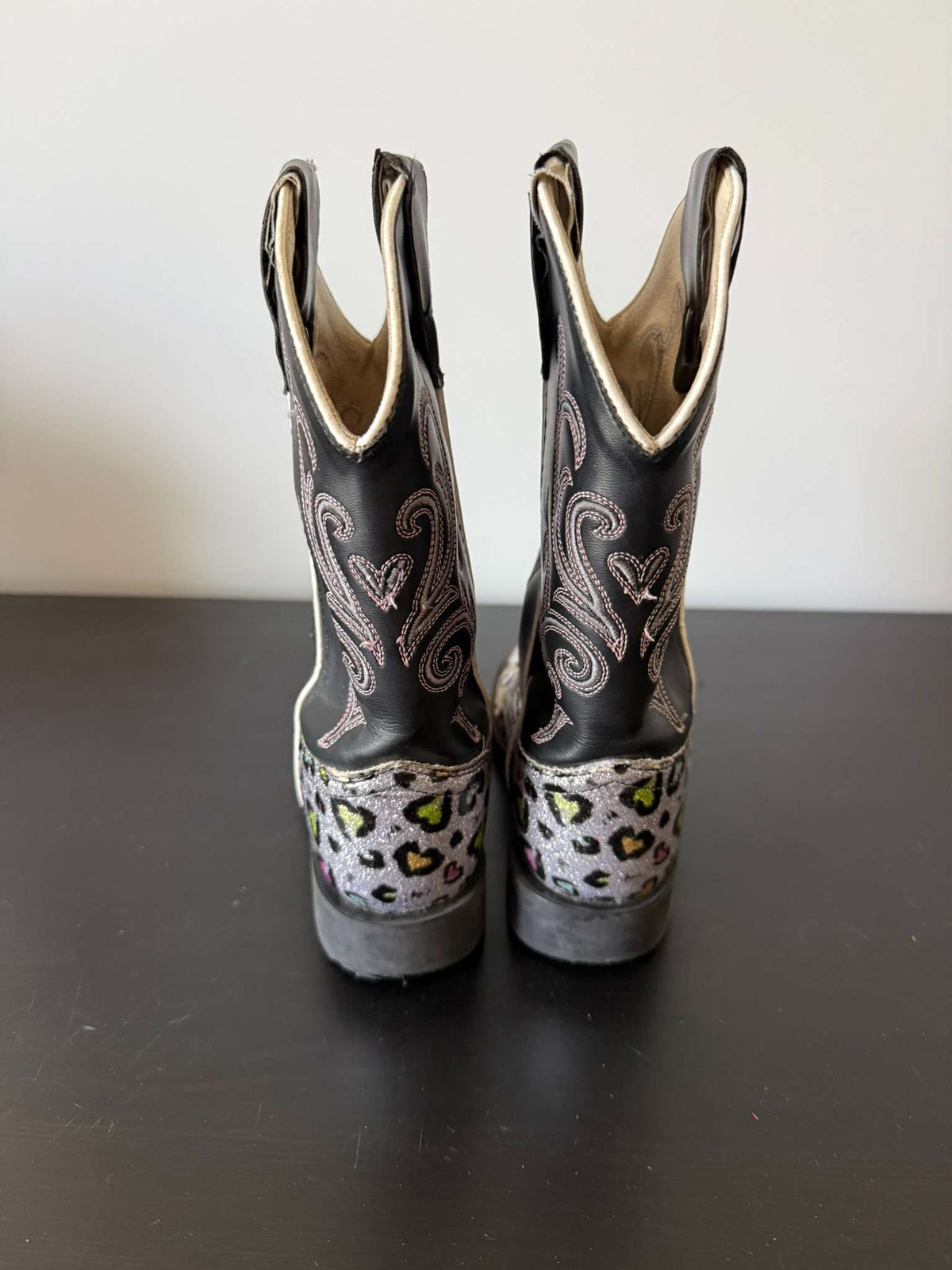 Big Kid's Old West Glitter Leopard Cowboy Boots Size 11 (268), Shoes 11 (Toddler:2-4yr)