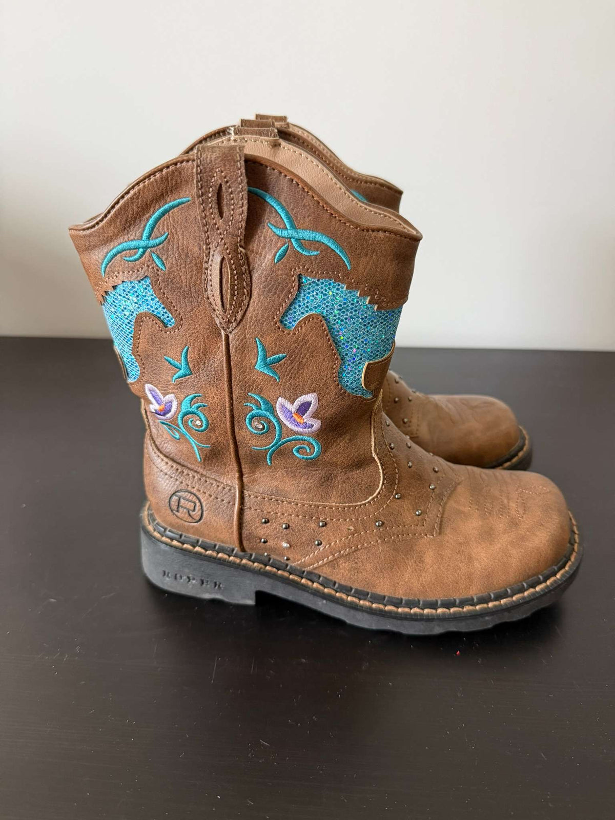 Roper Brown Light-Up Cowboy Boots – Kids Size 2 (271), Shoes 2 (Kids:4-8yr)