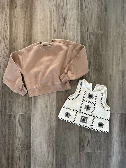 Zara Girls Sweatshirt & Embroidered Tank – Size 9-10, Kids 10