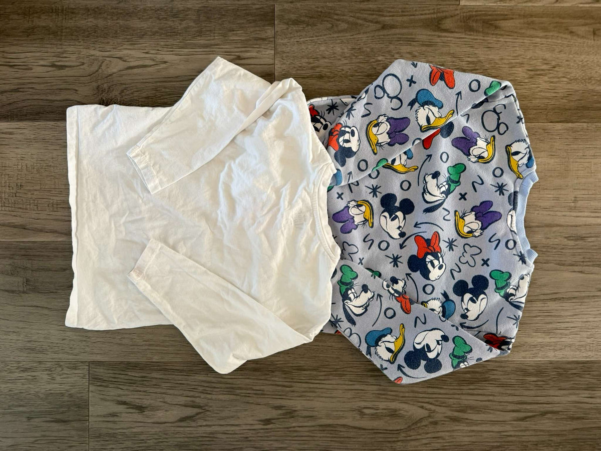 2 Disney Tops – Mickey & Friends Sweatshirt + Minnie Tee (6-7)  (305), Kids 6/6X