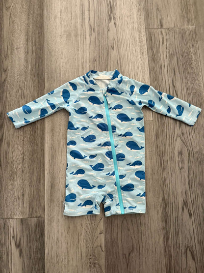 Jan & Jul Whale Print One-Piece Swimsuit - 18-24M (#284), Kids 24 Month (18-24M)