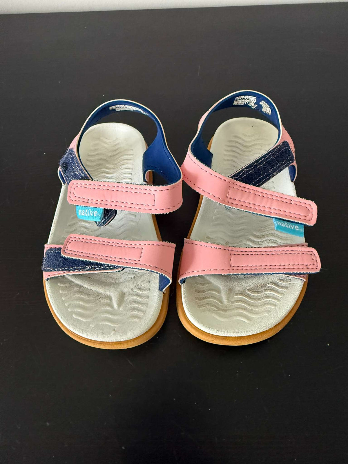 Native Charley Toddler Sandals - Pink/Navy, Size 7 (#248), Shoes 7 (Walkers:12-24 mth)