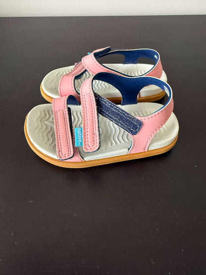 Native Charley Toddler Sandals - Pink/Navy, Size 7 (#248), Shoes 7 (Walkers:12-24 mth)