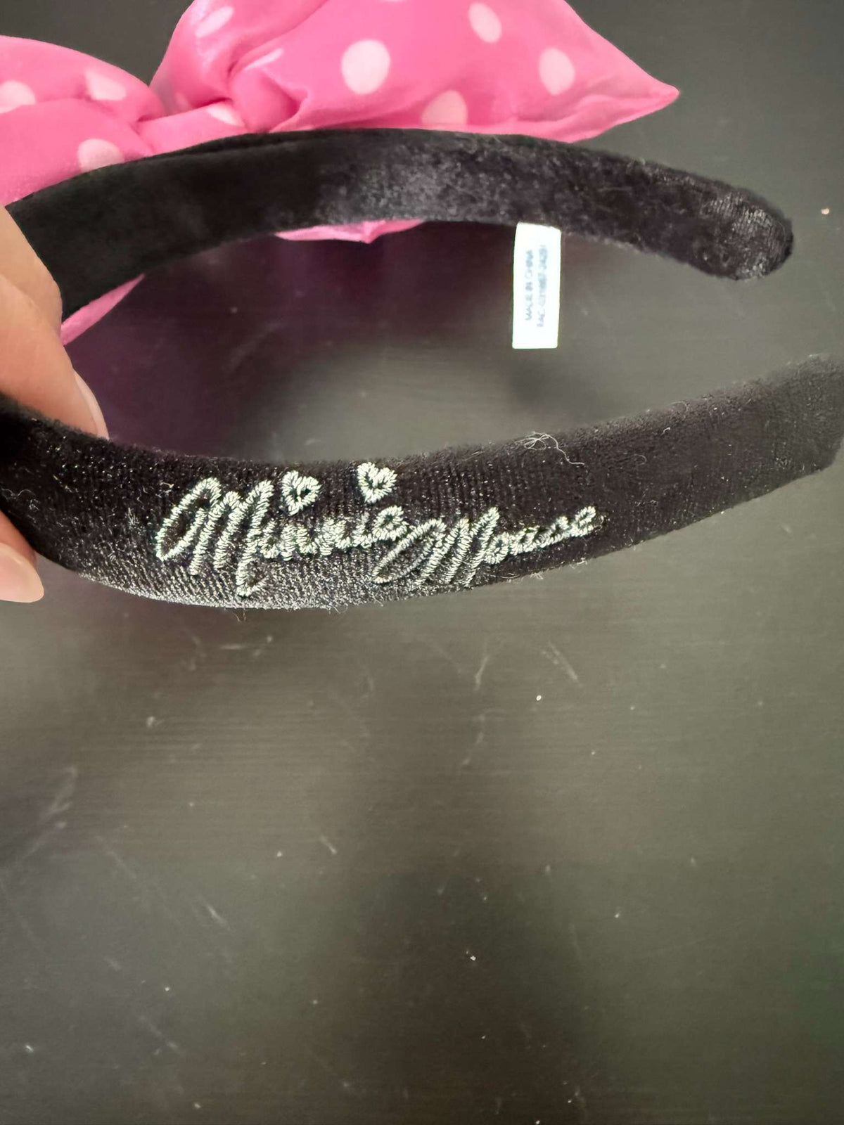 Authentic Tokyo Disney Minnie Mouse Pink Polka Dot Bow Headband (242)