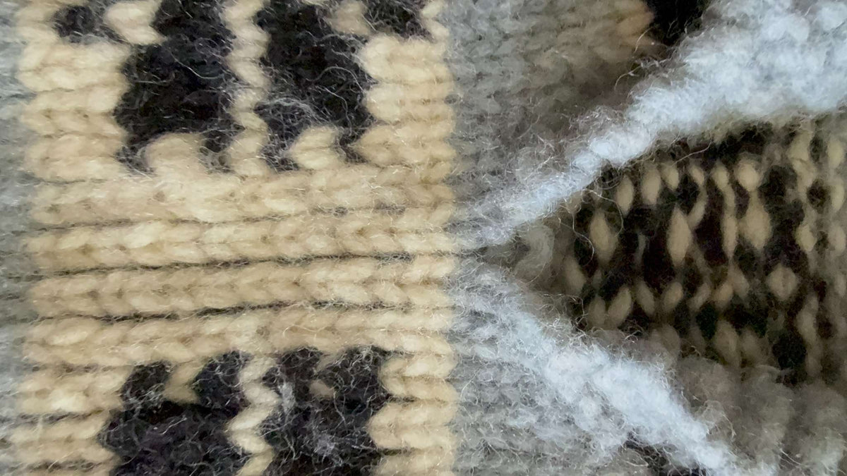 Kids Vintage Hand-Knit Cowichan Style Wool Sweater 2T/3T, Kids 2T