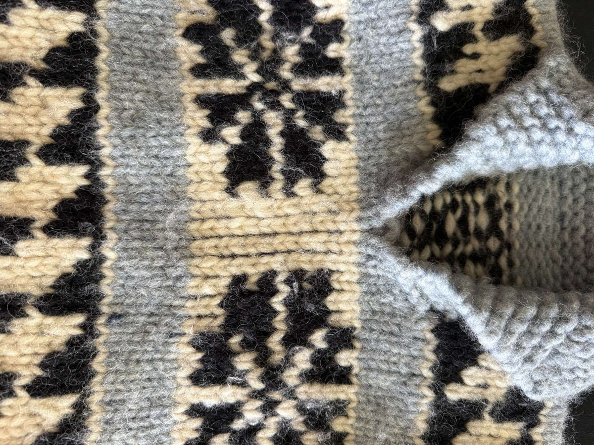 Kids Vintage Hand-Knit Cowichan Style Wool Sweater 2T/3T, Kids 2T